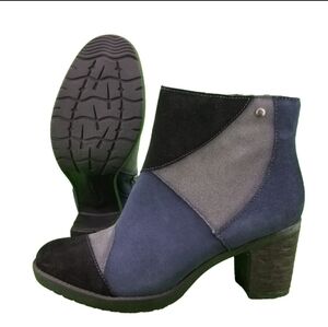 Earth Suede Patchwork Bootie. NWOT/B